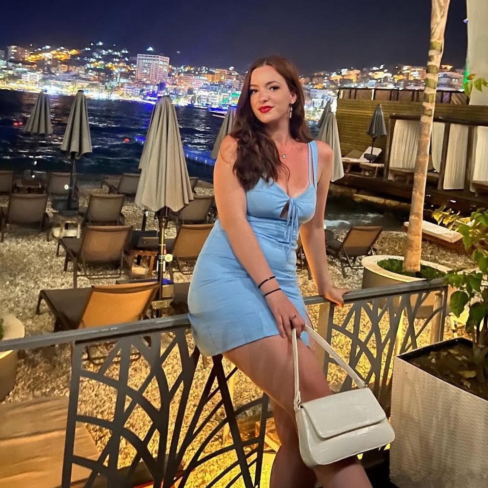 Light Blue Mini Dress Size Medium - Picture 2 of 5